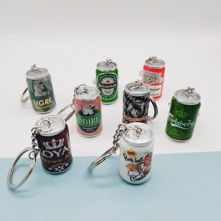 Móc Khóa Hình Chai Bia Mini Bằng Thiếc Kèm Túi Đựng Rượu Vang Độc Đáo