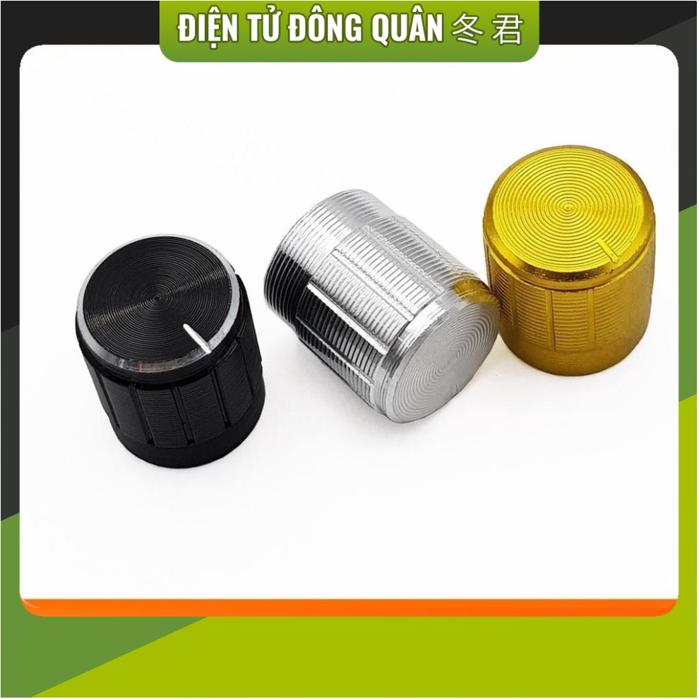 Núm chiết áp nhôm trục răng 6mm vàng / đen / trắng [ĐIỆN TỬ]