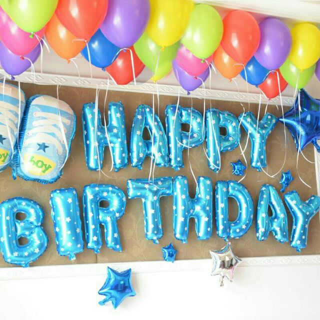 Bóng chữ HAPPYBIRTHDAY, bóng trang trí sinh nhật rẻ vô địch