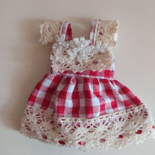 Đầm caro búp bê BJD 1/6-1/8