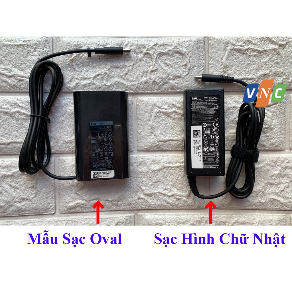 Sạc Laptop Dell Oval - 65W - 19.5v 3.34a - Đầu kim chân tròn nhỏ 4.5*3.0mm