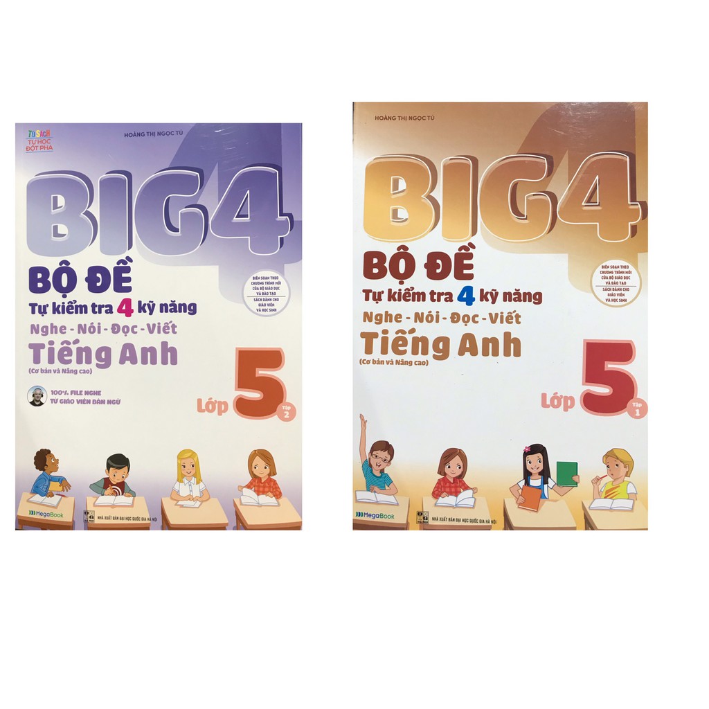 Sách - Combo Big 4 - Bộ Đề Tự Kiểm Tra 4 Kỹ Năng Nghe - Nói - Đọc - Viết (Cơ Bản Và Nâng Cao) Tiếng Anh Lớp 5( 2 cuốn)