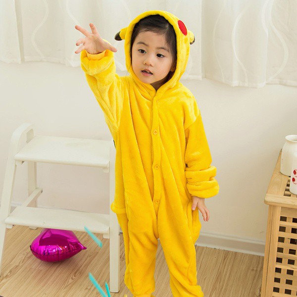 Bộ Đồ Ngủ Liền Cosplay Pikachu Cho Bé Trai Và Bé Gái