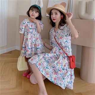 Đầm đôi cho mẹ và bé hoa nhí,dáng xoè bam store
