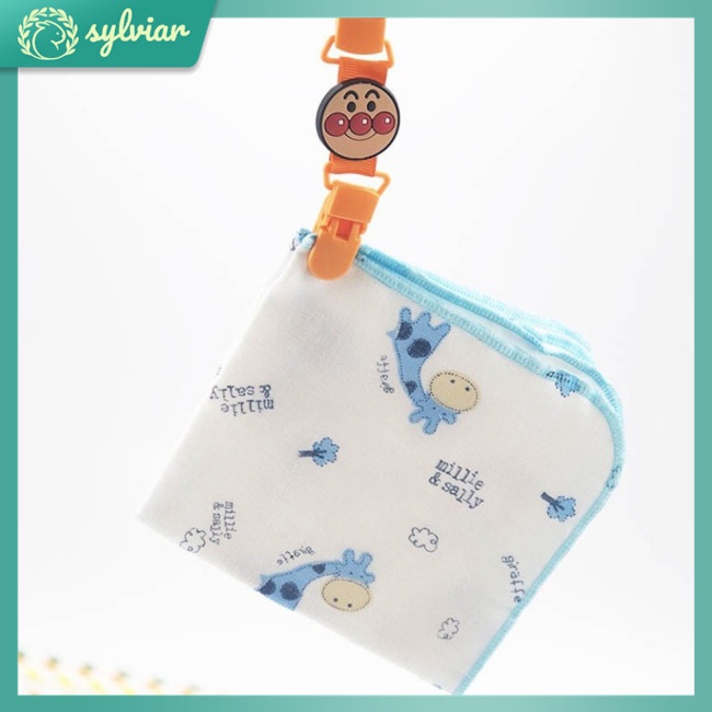 [sylviar] Kẹp Khăn Ăn Bằng Silicon Họa Tiết Hoạt Hình Cho Bé hain
