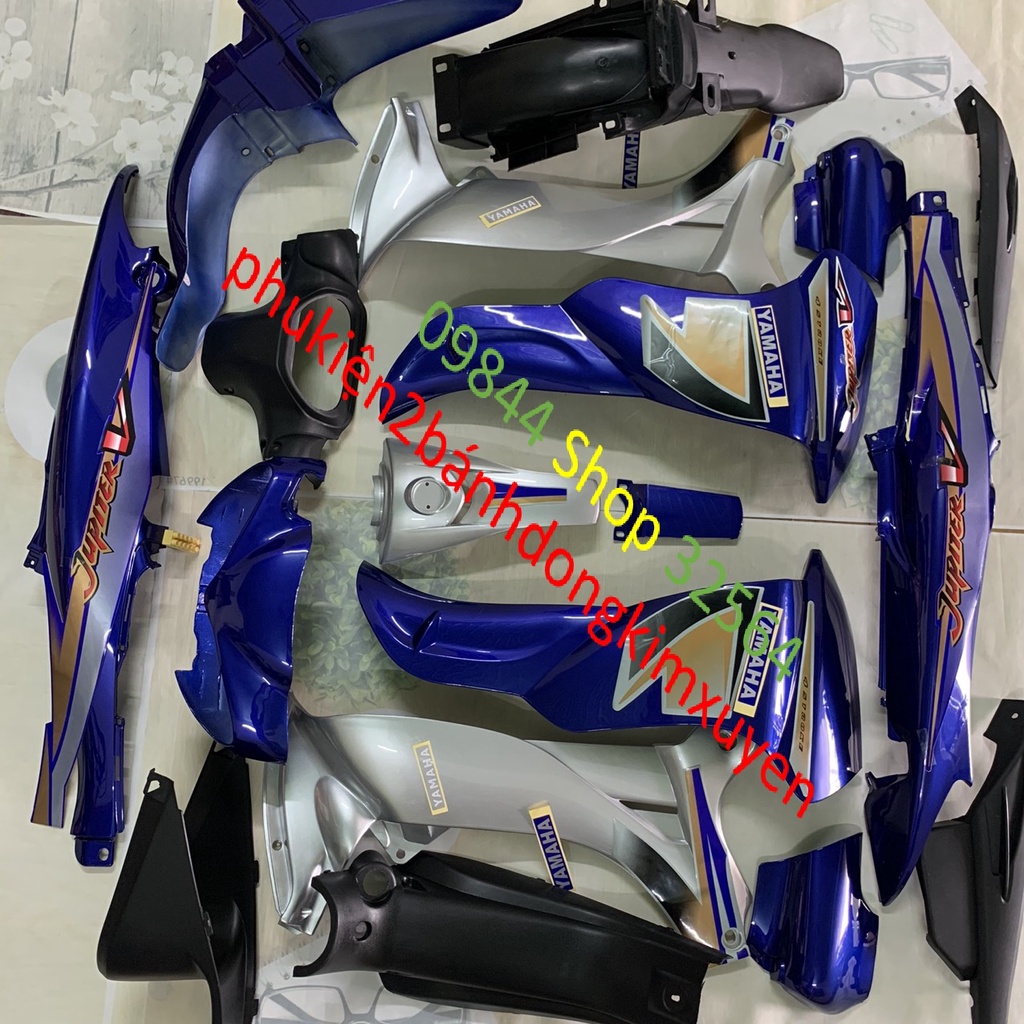 Bộ dàn áo xe Jupiter V màu Xanh Dương   PHANH ĐĨA,nhựa trắng nguyên sinh loại 1