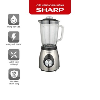 Máy xay sinh tố 2 cối thuỷ tinh sharp em-s155gv-st