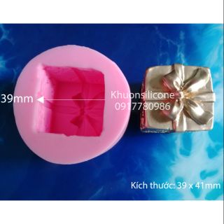Khuôn nến silicon hình hộp quà (Ngắn)