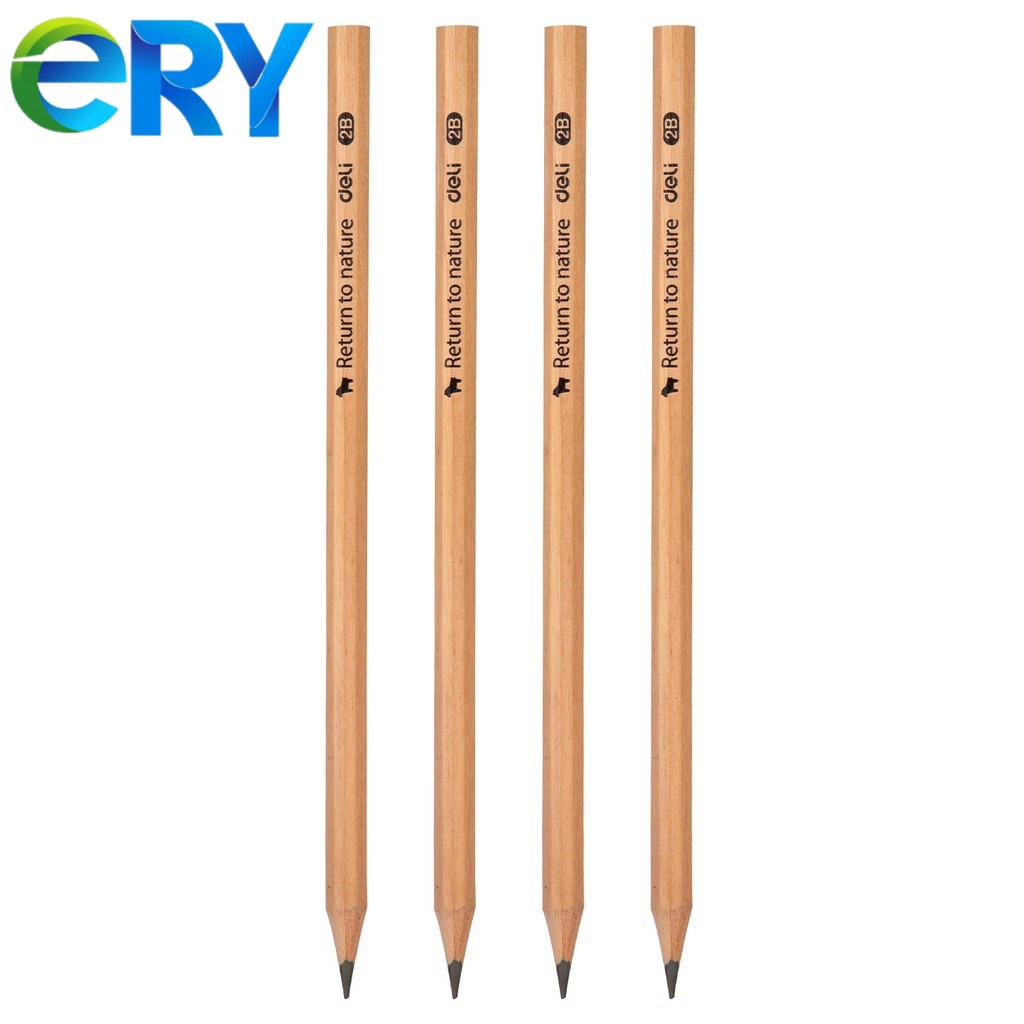 [Ship hỏa tốc] Bút chì gỗ 2B nguyên gỗ không sơn DELI S907 - ByLy Store