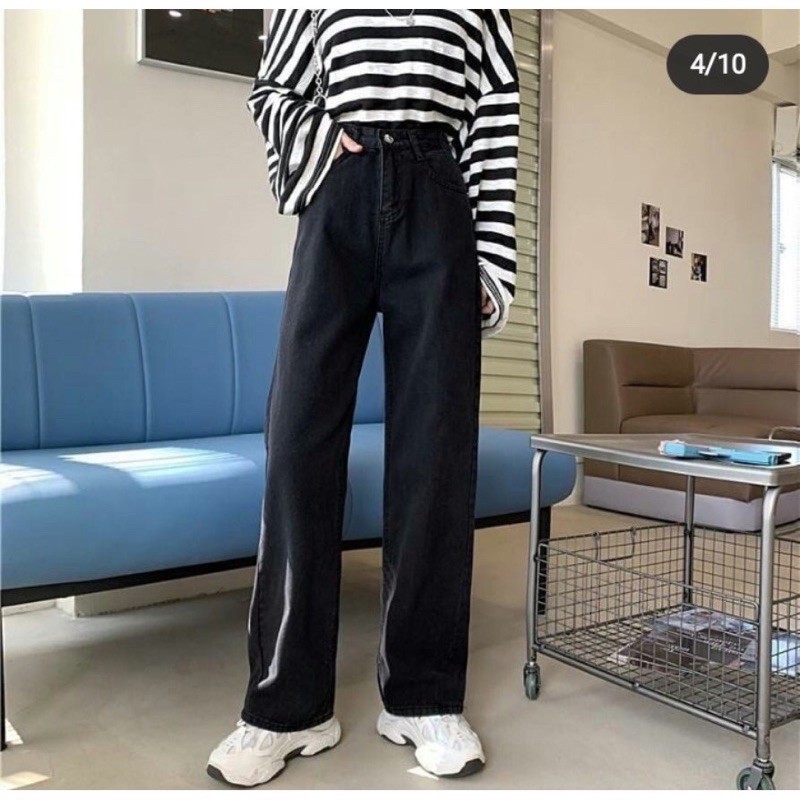 Quần baggy ống rộng đen