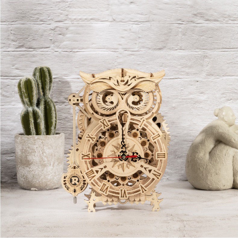 [BẢN QUỐC TẾ TIẾNG ANH] Mô hình Đồng hồ cơ hình Cú Owl Clock LK503 Battery Mechanical