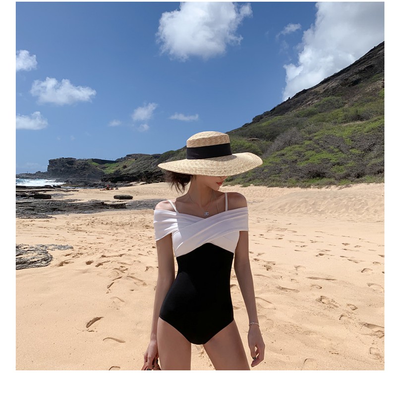 Bikini đồ bơi nữ 1 mảnh liền thân 2 dây trễ vai