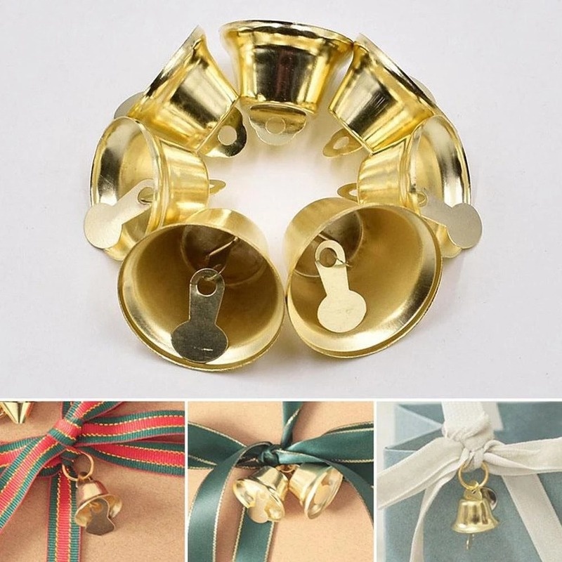 Set 10 chuông nhỏ 2cm dễ thương treo trang trí cây thông giáng sinh độc đáo