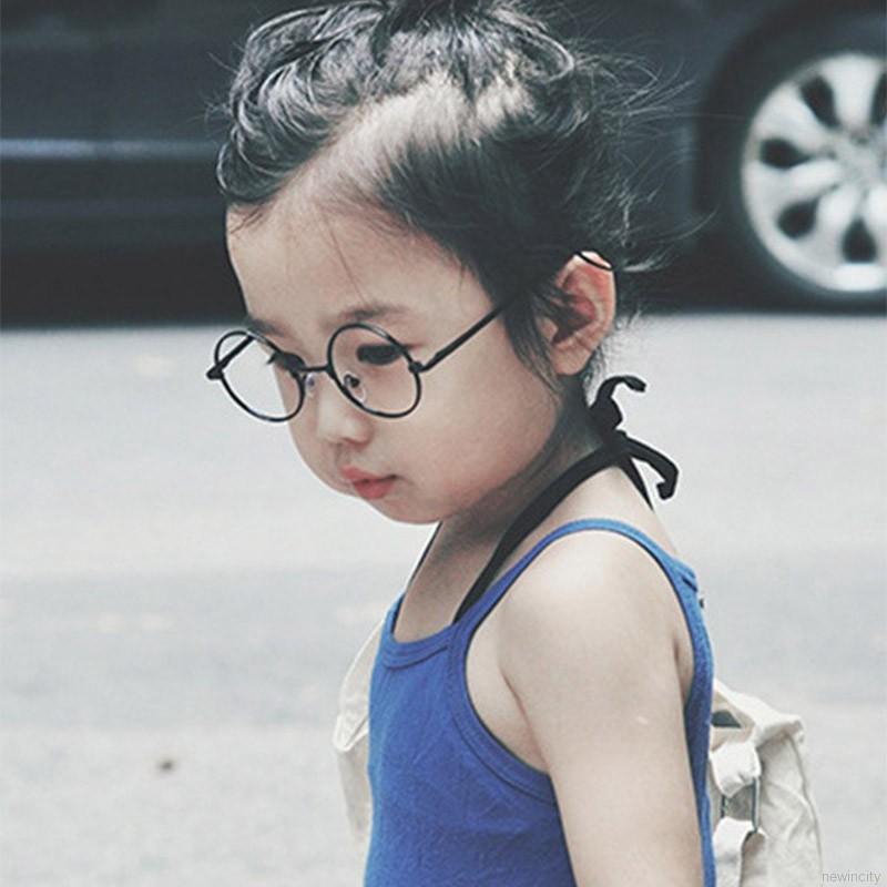 Kính gọng kim loại tròn cho trẻ em phong cách cổ điển