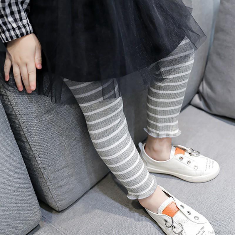 Quần Legging kẻ sọc giữ ấm cho bé gái