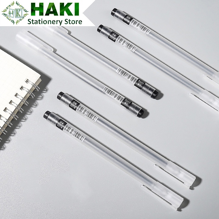 Bút bi mực gel ngòi 0,5mm HAKI màu đen đỏ xanh dụng cụ văn phòng phẩm B18