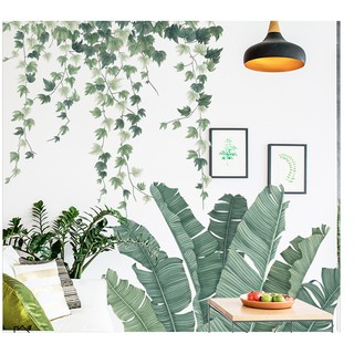 Decal cây xanh, cây cảnh phong cách vintage mẫu 2