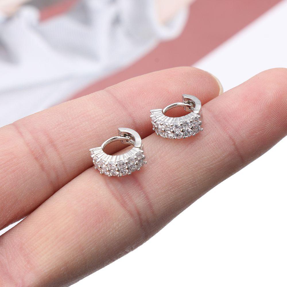 ORIENTLII Khuyên Tai Bạc Đính Pha Lê Màu Sắc Nhã Nhặn Dành Cho Nữ