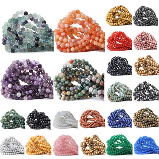 Chuỗi hạt đá Fluorite tự nhiên 6/8/10MM dùng làm trang sức DIY