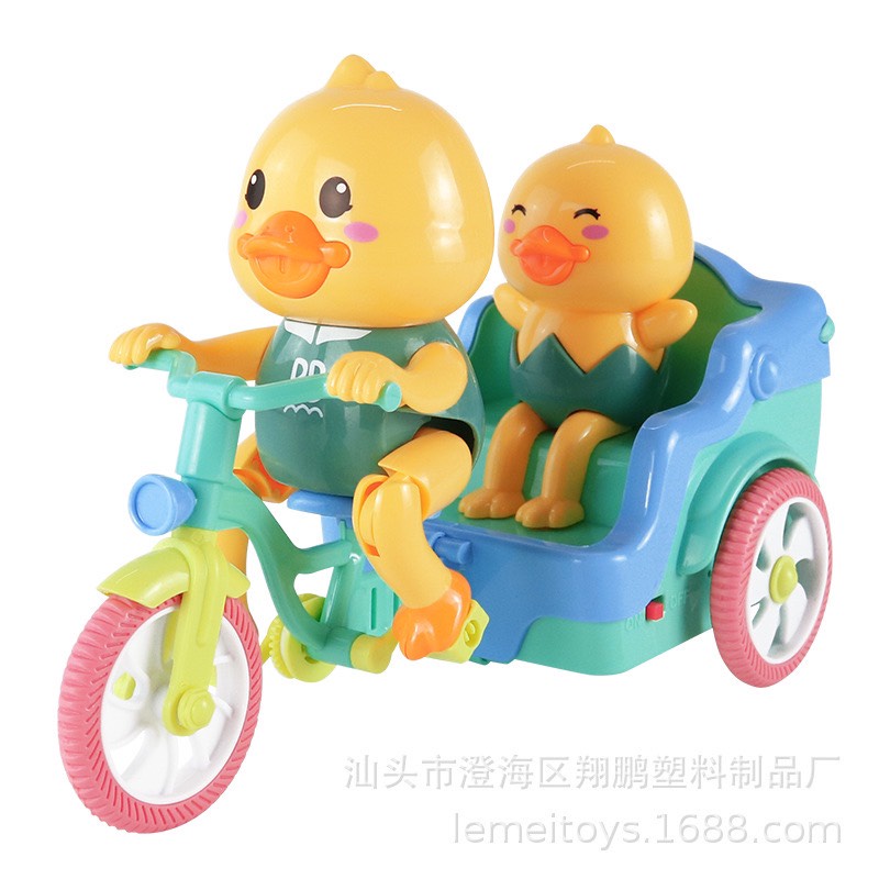 Đồ chơi hai chú vịt đạp xe có đàn nhạc vui nhộn cho bé siêu dễ thương, vịt chạy xe máy