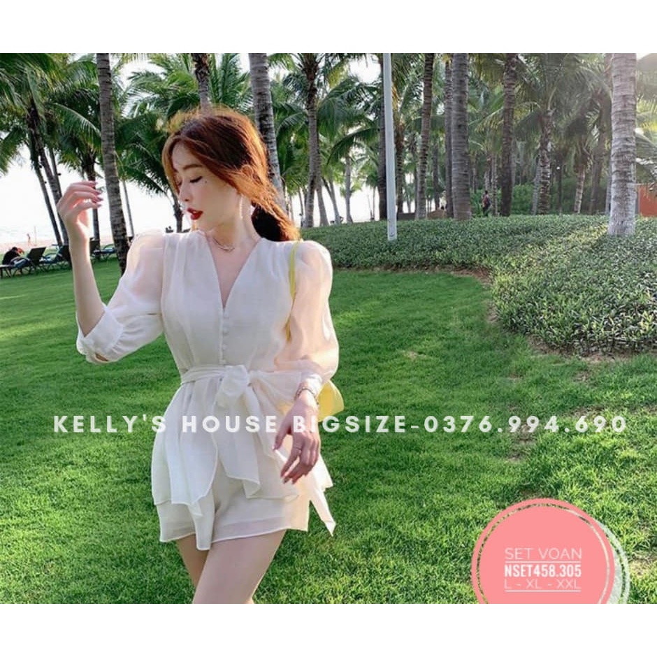 Bigsize Set Voan Tay Dài