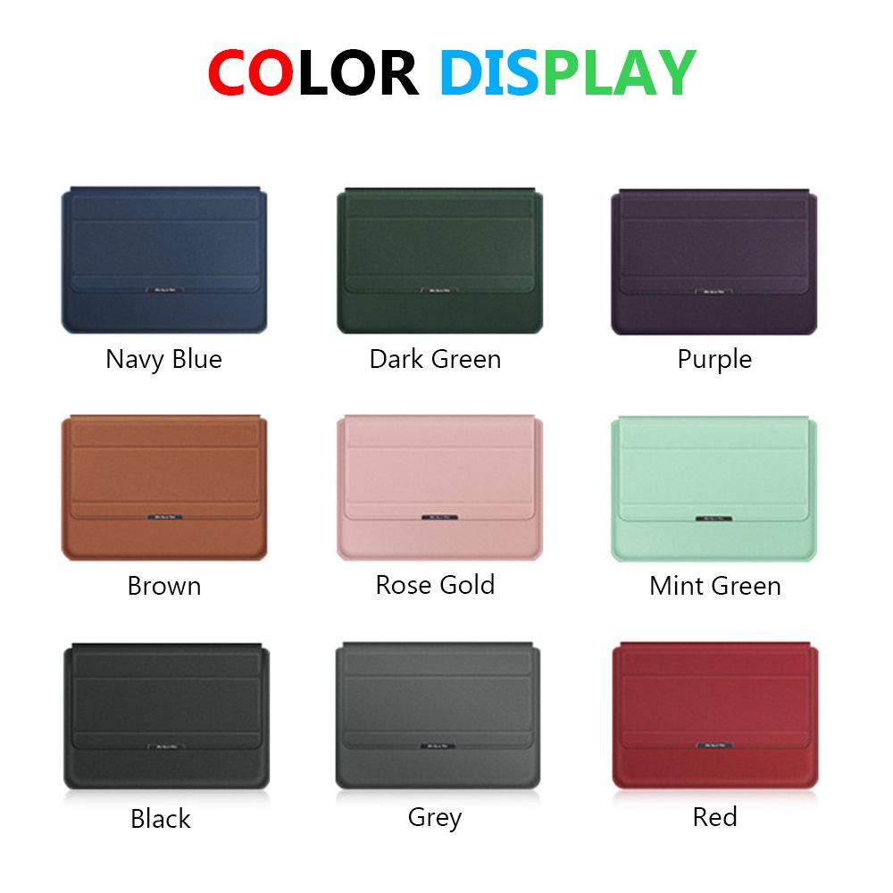 Túi đựng/ bao da laptop bằng da PU chống sốc nhiều màu 3 trong 1 chuyên nghiệp