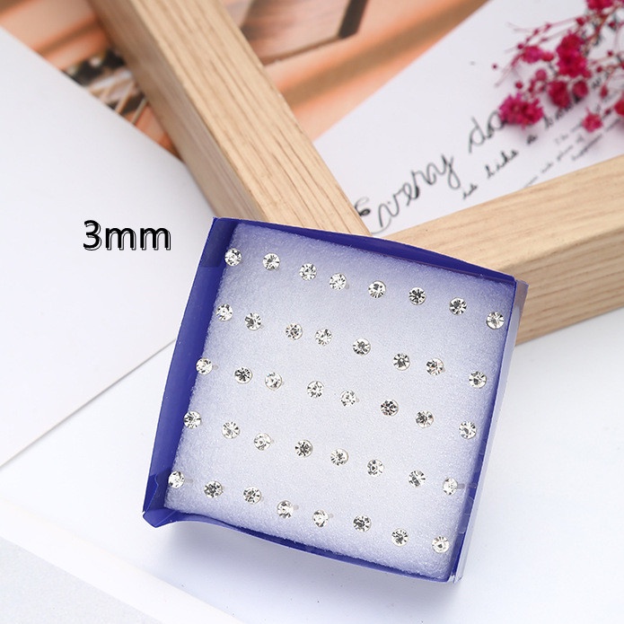 Set 20 đôi bông tai đính đá phong cách unisex hợp thời trang