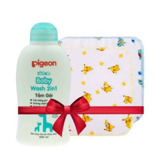 [Tặng 2 khăn] sữa tắm gội pigeon cho bé 200ml (date mới )