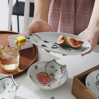 Set bát đĩa mèo trắng