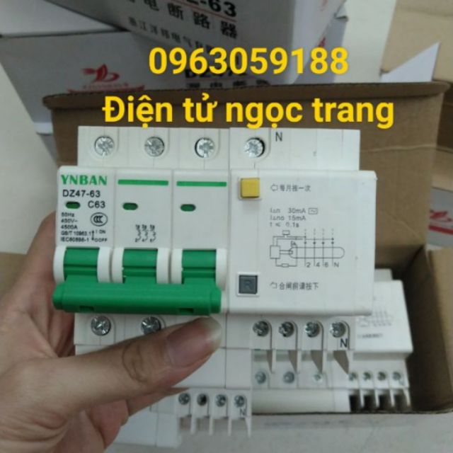 Aptomat chống giật 3 Pha C20 - C32- C63 - Giá 1 Cái