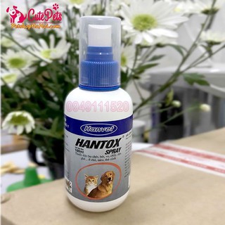 [Beman123]  HANTOX SPRAY 100ml Diệt bọ chét,bét,ve,chấy,rận,ghẻ ở chó - Thức ăn chó mèo CutePets