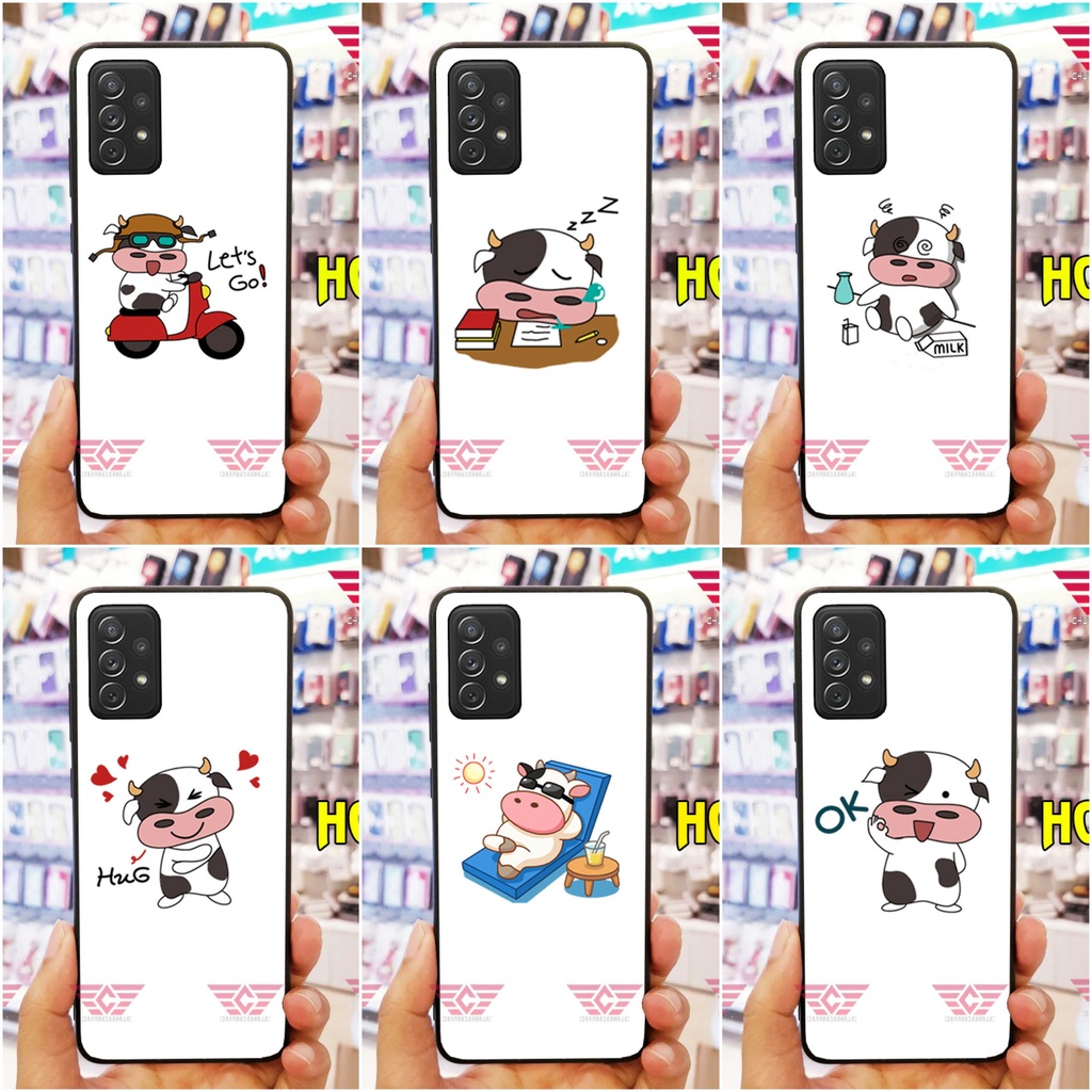 ỐP LƯNG SAMSUNG A02S - A21S - A70 - NOTE 10 LITE - A30S - A50 - A50S - A20 - A30 IN HÌNH BÒ SỮA SIÊU CUTE