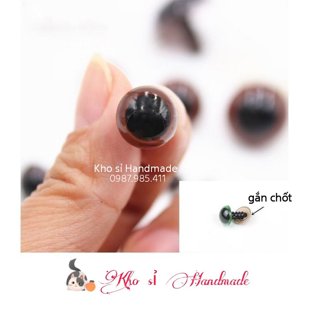 Mắt thú màu nâu có chốt an toàn cho bé ( 1 đôi)