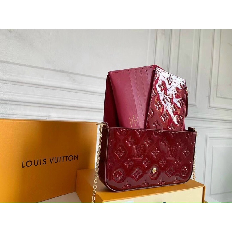 Set ví LV đeo chéo 3 chi tiết da thật 100%