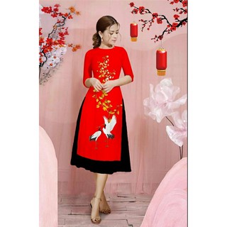 GIÁ XƯỞNG - Áo dài cách tân lụa in 3D ( áo kèm váy)
