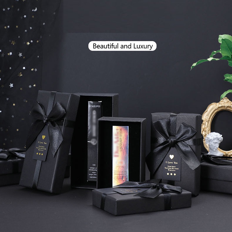 Hộp Đựng Son Cao Cấp Kèm Nơ Mau đen Luxury Gift Box (LPH001)