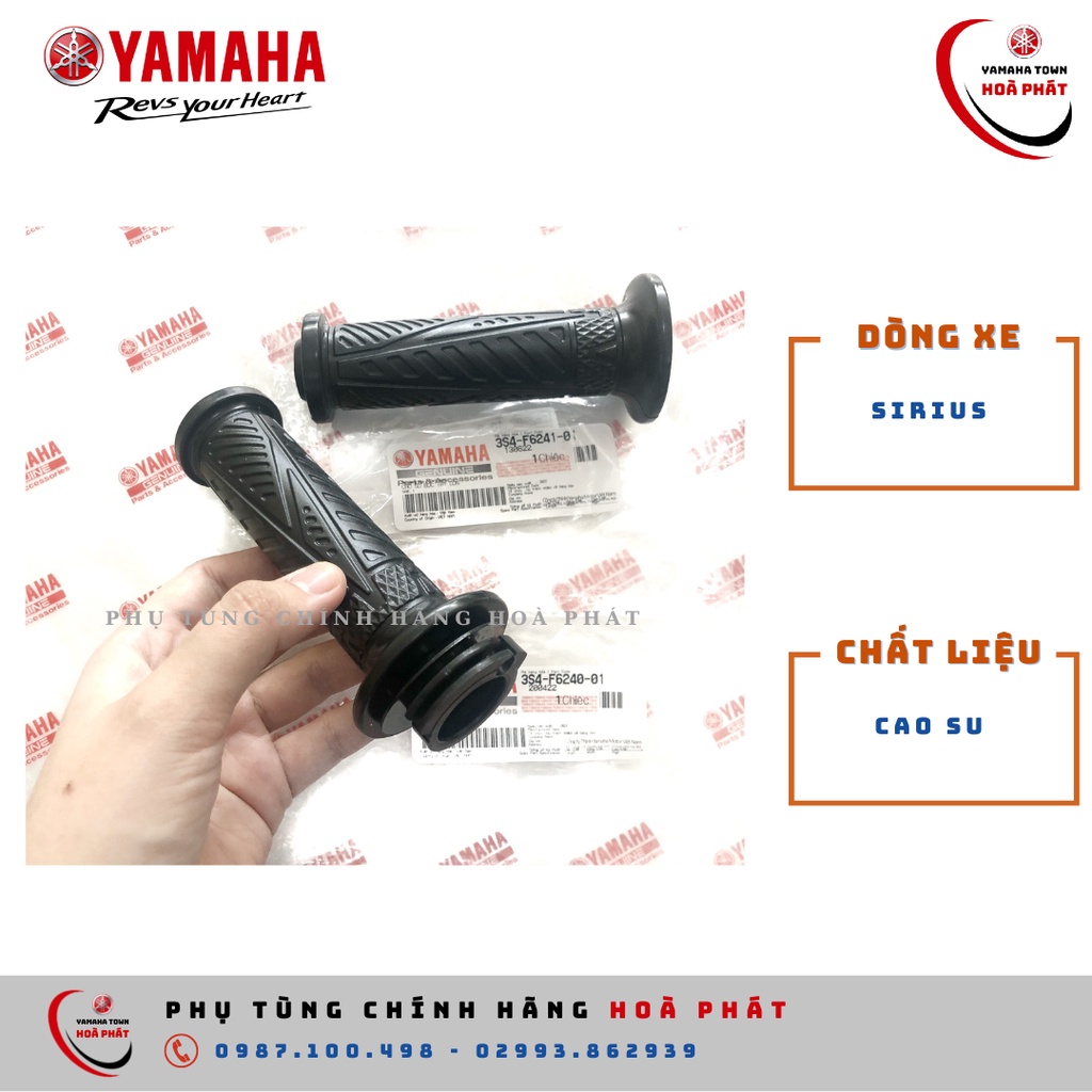 Bao tay, cặp tay cầm, cao su bọc tay lái, tay ga, tay côn Sirius chính hãng Yamaha 100%