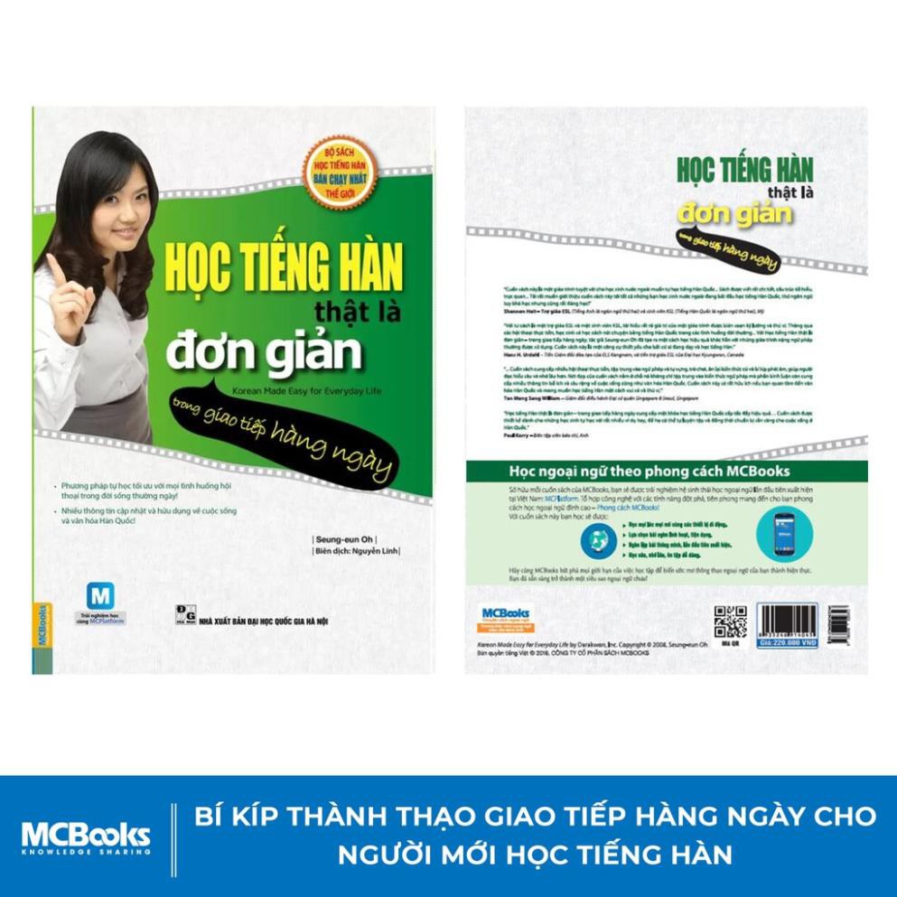 Sách - Học Tiếng Hàn Thật Là Đơn Giản Trong Giao Tiếp Hàng Ngày Cho Người Mới Học [MCBOOKS]