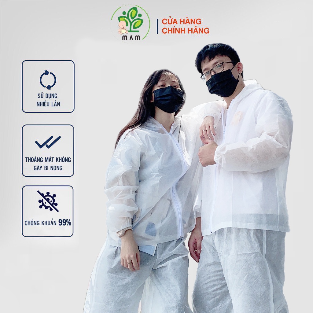 Đồ bảo hộ y tế chống dịch set 2 món chất liệu kháng khuẩn Mầm Store an toàn dễ sử dụng