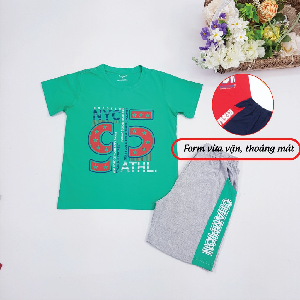 Bộ quần áo bé Nam BinBin Shop cộc tay chất liệu 100% Cotton họa tiết đơn giản thiết kế chuẩn form, thoáng mát từ 25-60kg