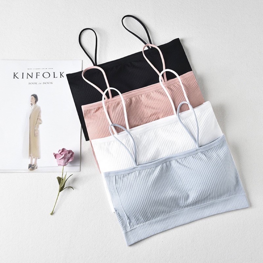Áo bra hai dây RENEE áo croptop 2 dây chất cotton gân tăm đệm mỏng trẻ trung - AL70 | BigBuy360 - bigbuy360.vn