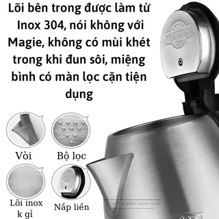 Ấm Siêu Tốc Inox 1.8L - Bình Đun Siêu Tốc Fujika