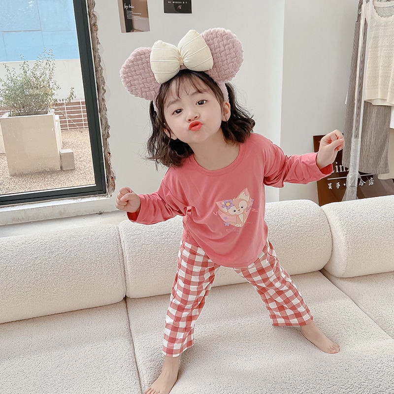 Bộ Đồ Ngủ Tay Dài Thoải Mái Phong Cách Phương Tây Cho Bé Gái