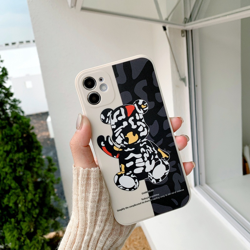 Ốp điện thoại hình gấu sang trọng cho iPhone 11 Pro 12 Pro Max 12 Mini XR X XS Max 7 8 Plus