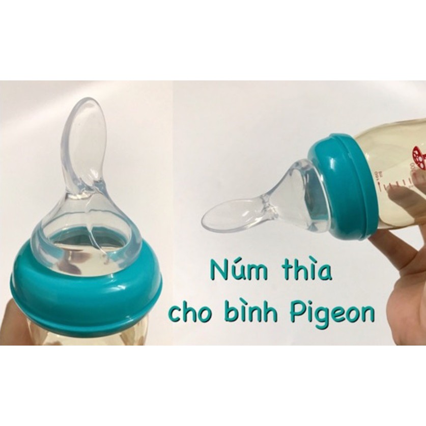 Núm thìa bình sữa cổ rộng Pigeon và các loại bình sữa cổ rộng khác