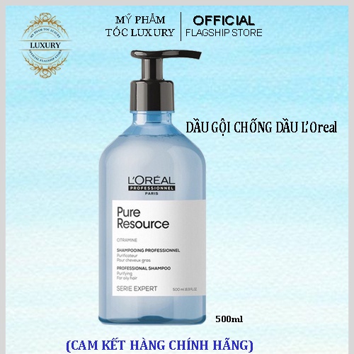 Dầu gội Loreal Professionnel chăm sóc da đầu nhờn Pure resource Loreal 500ml-300ml
