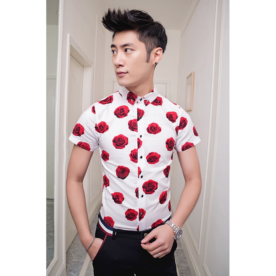 Áo sơ mi nam hoa hồng lịch lãm - SM84 | BigBuy360 - bigbuy360.vn