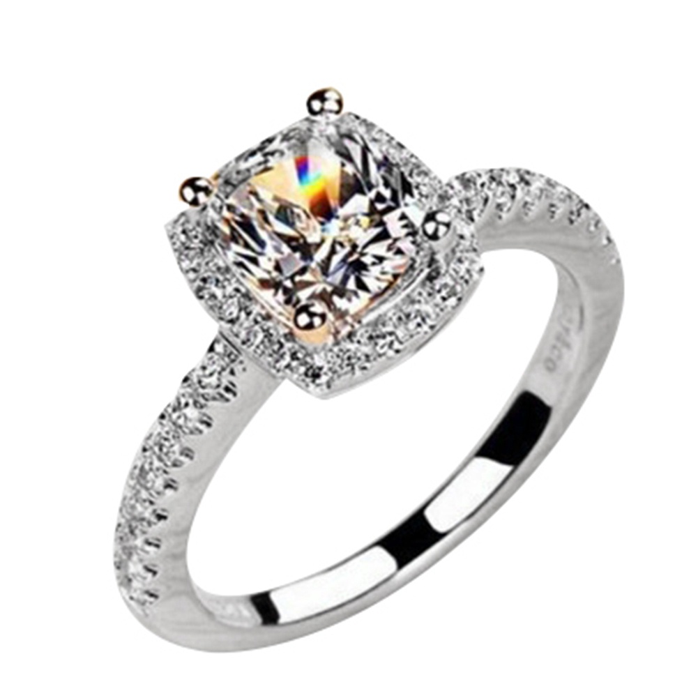 Nhẫn Đính Hôn Đính Đá Nhân Tạo Thời Trang Dành Cho Nữ