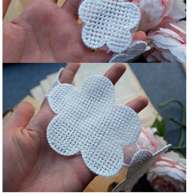 Vải lưới organza thêu hoa ren rayon rộng 4-7cm