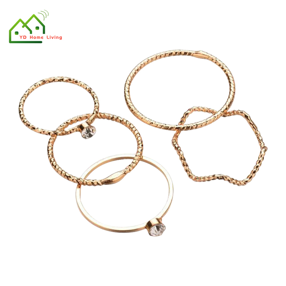 Set 5 nhẫn đeo khớp ngón tay bằng hợp kim cá tính hợp thời trang